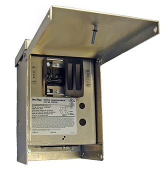 A metal box with an electrical outlet inside.