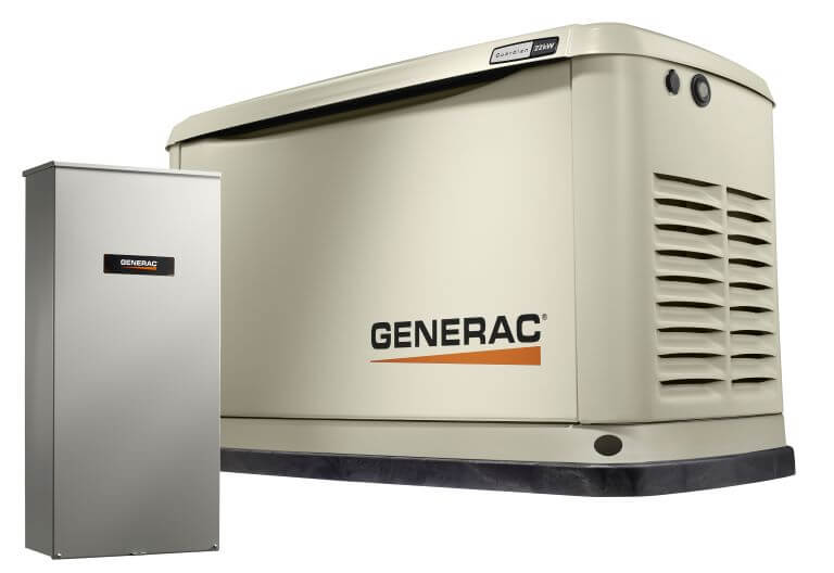A generac generator and a storage unit.